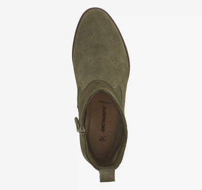 Izzie Bootie - Olive Waterproof Suede