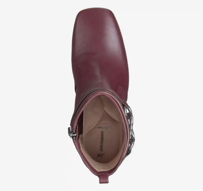 Whitney Chain Bootie - Wine Nappa Leather