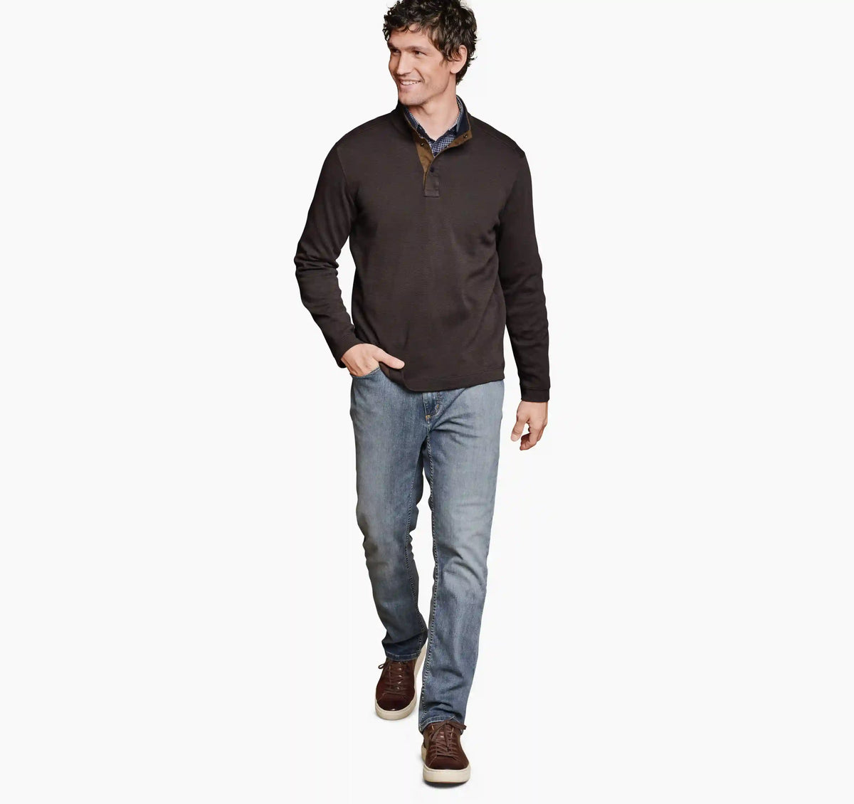 Westcott Quarter-Snap Pullover - Brown