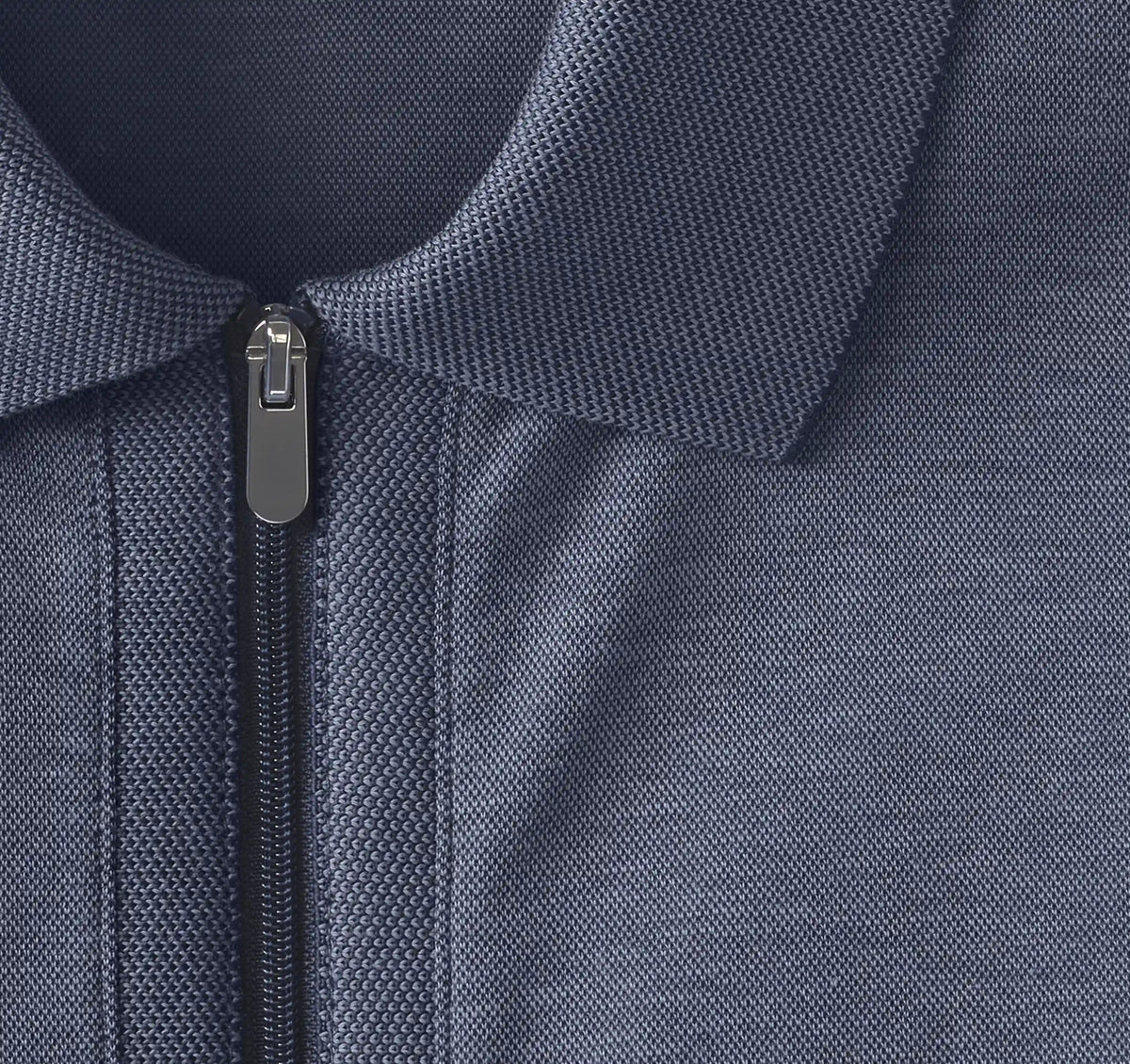 Cochran Long-Sleeve Zip Polo - Steel Blue