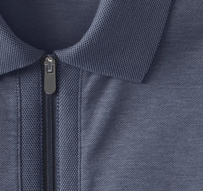 Cochran Long-Sleeve Zip Polo - Steel Blue