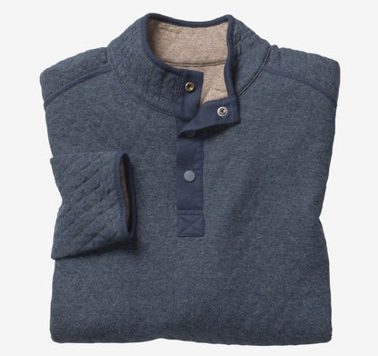 Reversible Quarter-Snap - Light Brown/Navy Heather