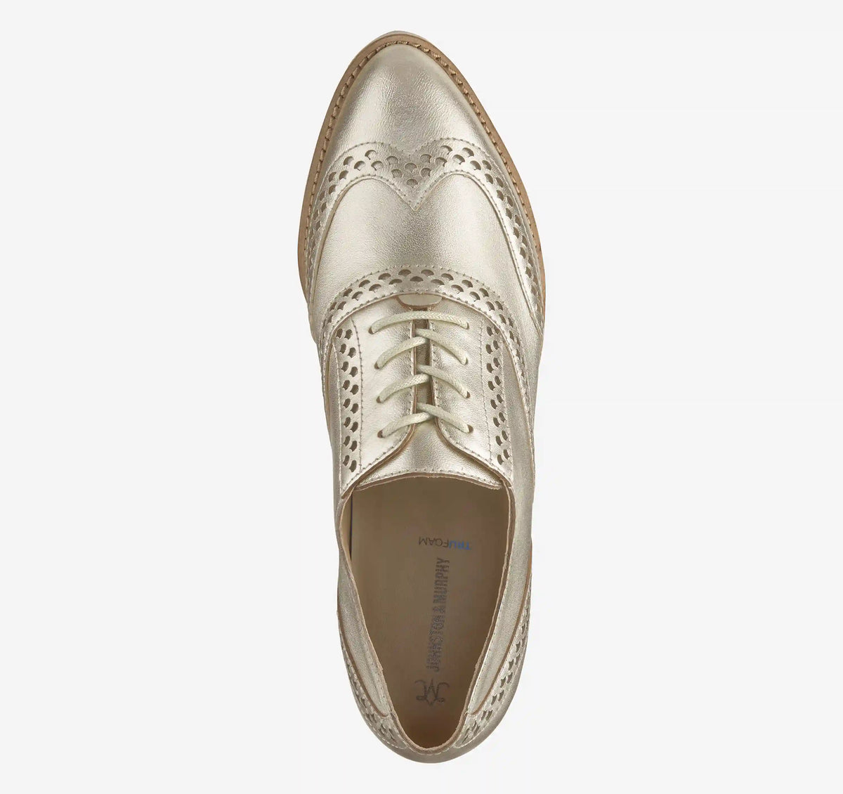 Ulyssa Wingtip - Gold Metallic Sheepskin