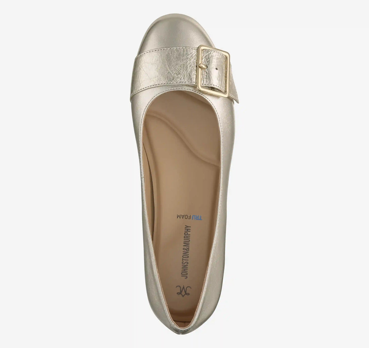 Claire Belted Flat - Gold Metallic Sheepskin/Italian Crinkled Sheepskin