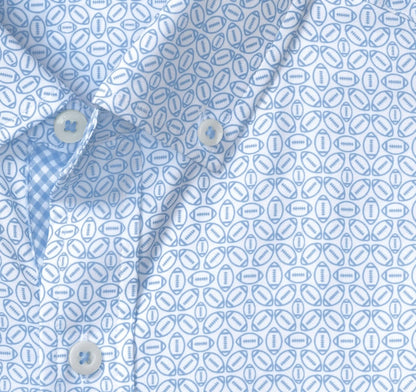 Game Day XC+™ Long-Sleeve Football Print Shirt - Light Blue
