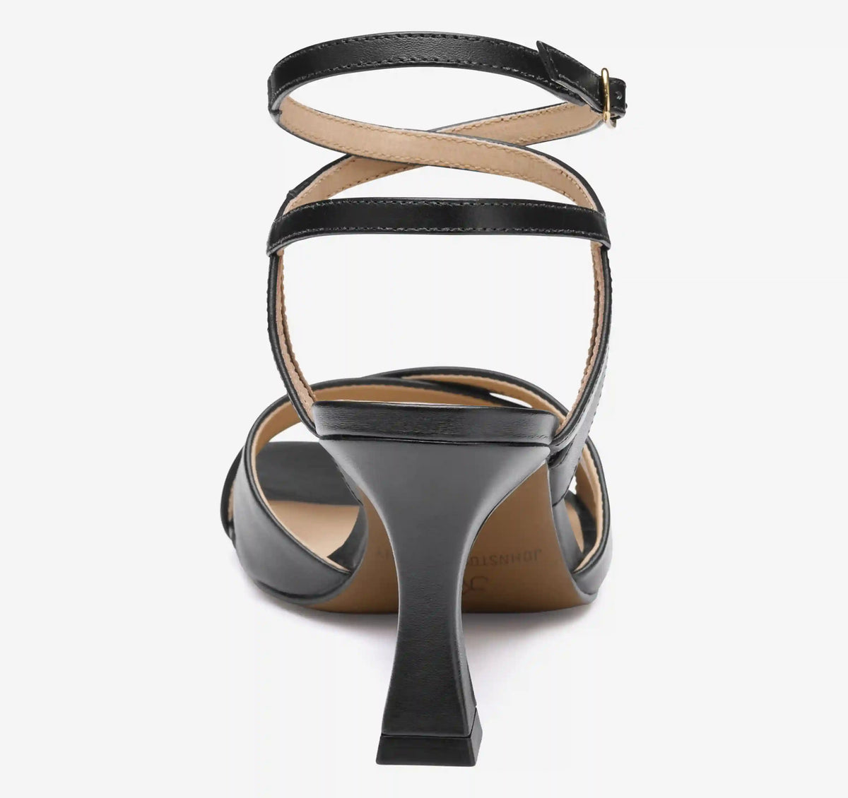 Christine Cross-Band Sandal - Black Glove Leather