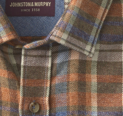 Woodson Heathered Shirt - Brown Multi Plaid