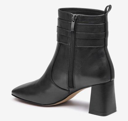 Whitney Chain Bootie - Black Nappa Leather