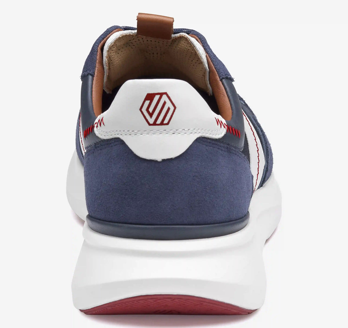 XC+™ Declan Jogger - Navy Waterproof Suede/Mesh/White Full-Grain Leather