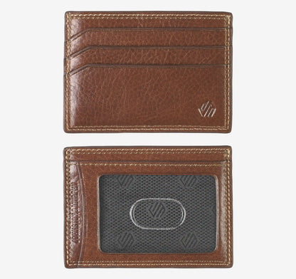 Double Contrast Stitch Weekender Card Wallet - Tan