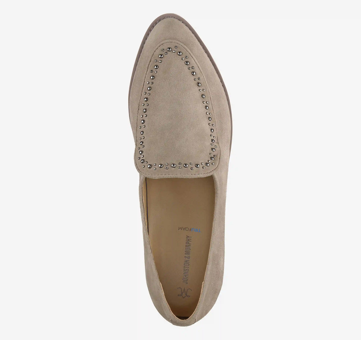 Ulyssa Studded Loafer - Taupe Kid Suede