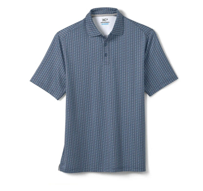 XC4® Performance Print Polos + Cool Degree® - Navy Micro Shark