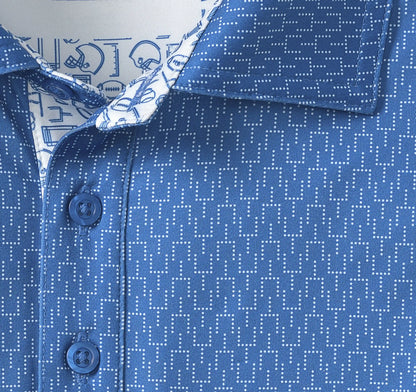 Game Day XC4® Goal Post Print Polo - Royal