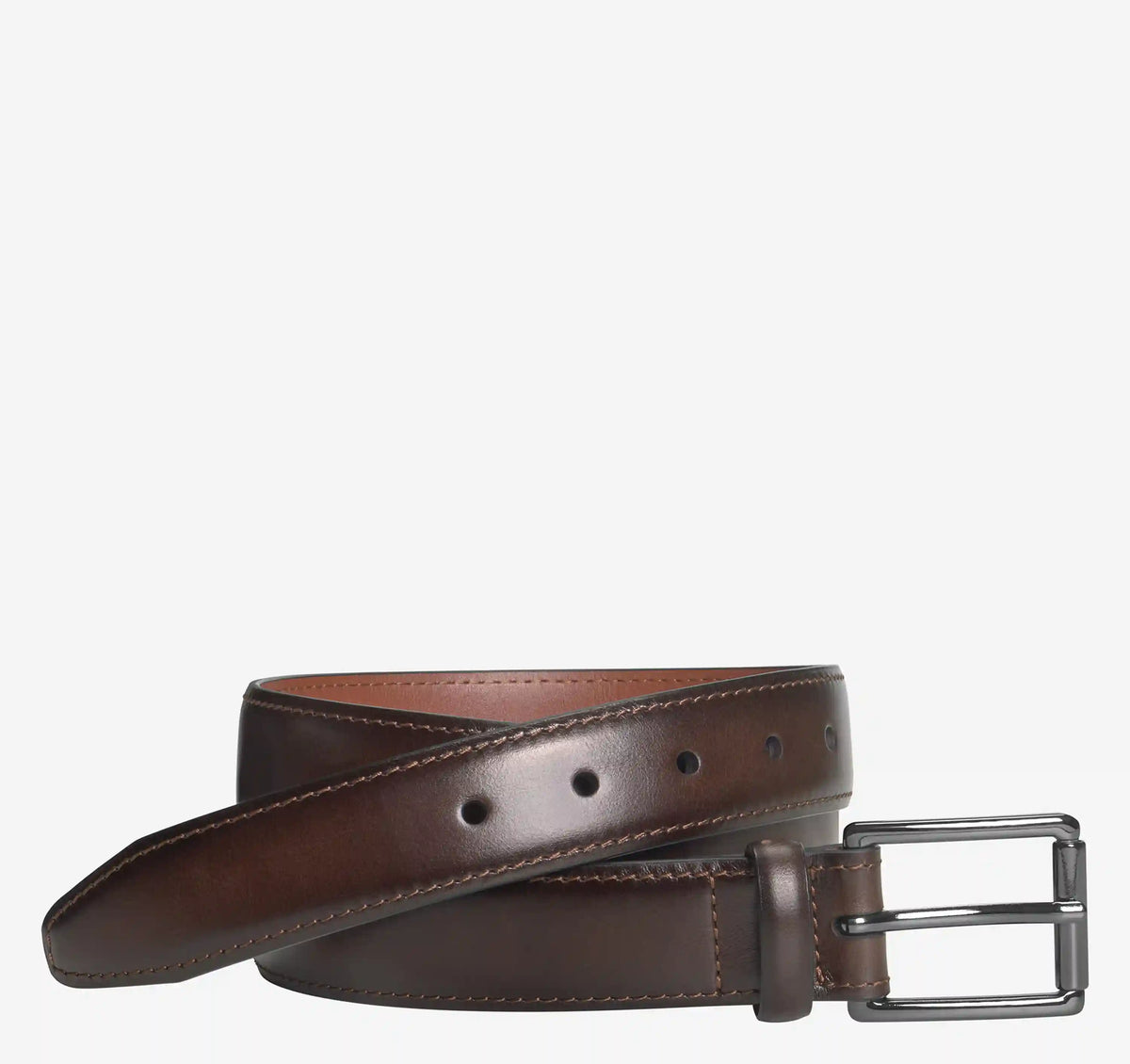 Shadow-Edged Leather Belt - Mahogany