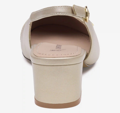 Sienna Button Slingback - Sand Pearlized Sheepskin