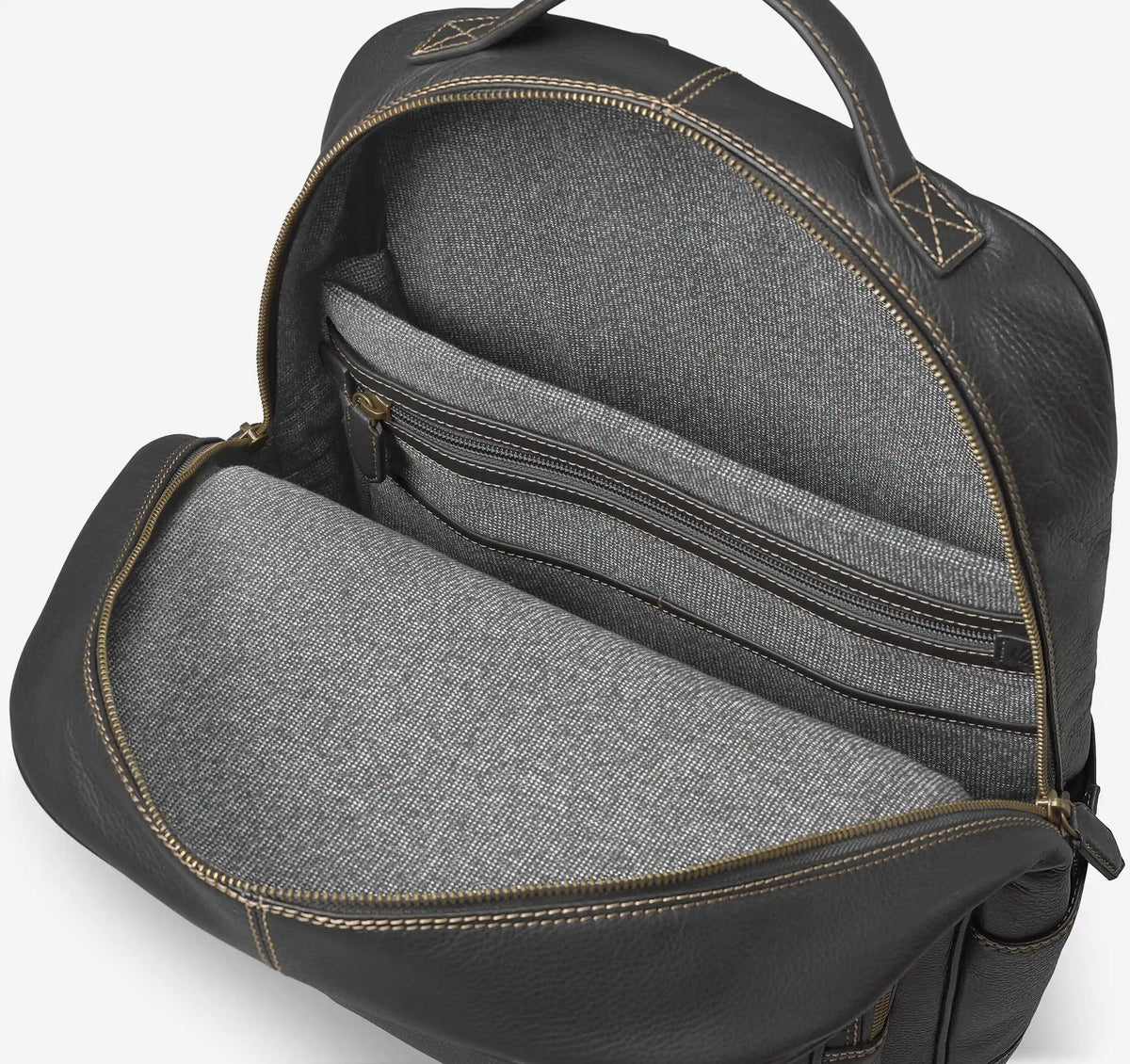 Rhodes Backpack - Black Pebbled Leather