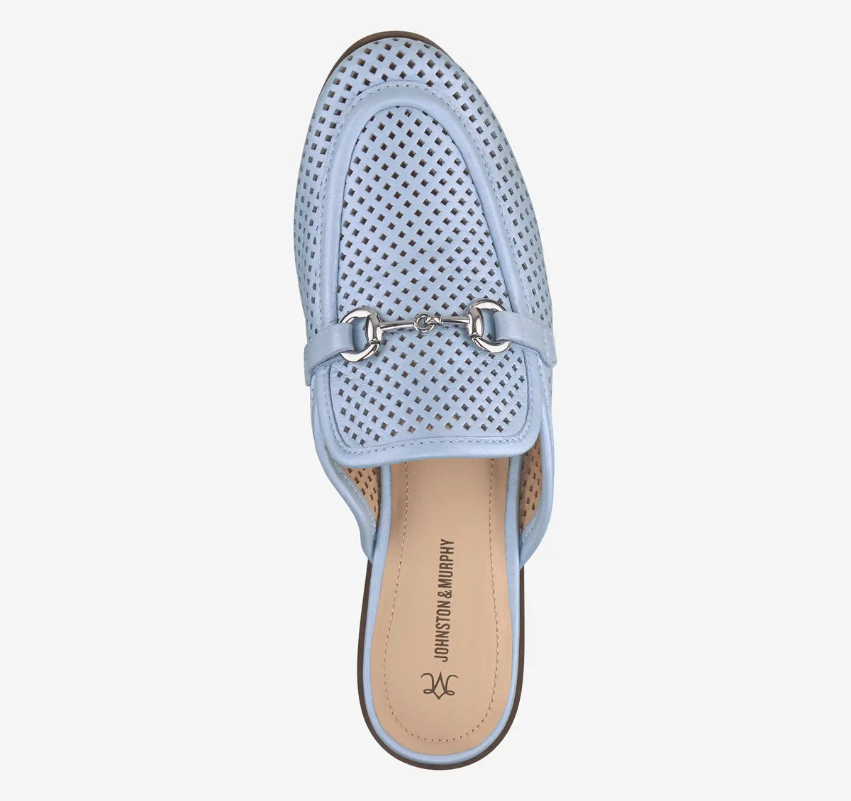 Ali Perfed Bit Mule - Light Blue Pearlized Glove Leather