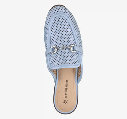 Ali Perfed Bit Mule - Light Blue Pearlized Glove Leather