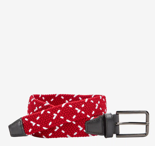 Game Day Woven Stretch-Knit Belt - Red