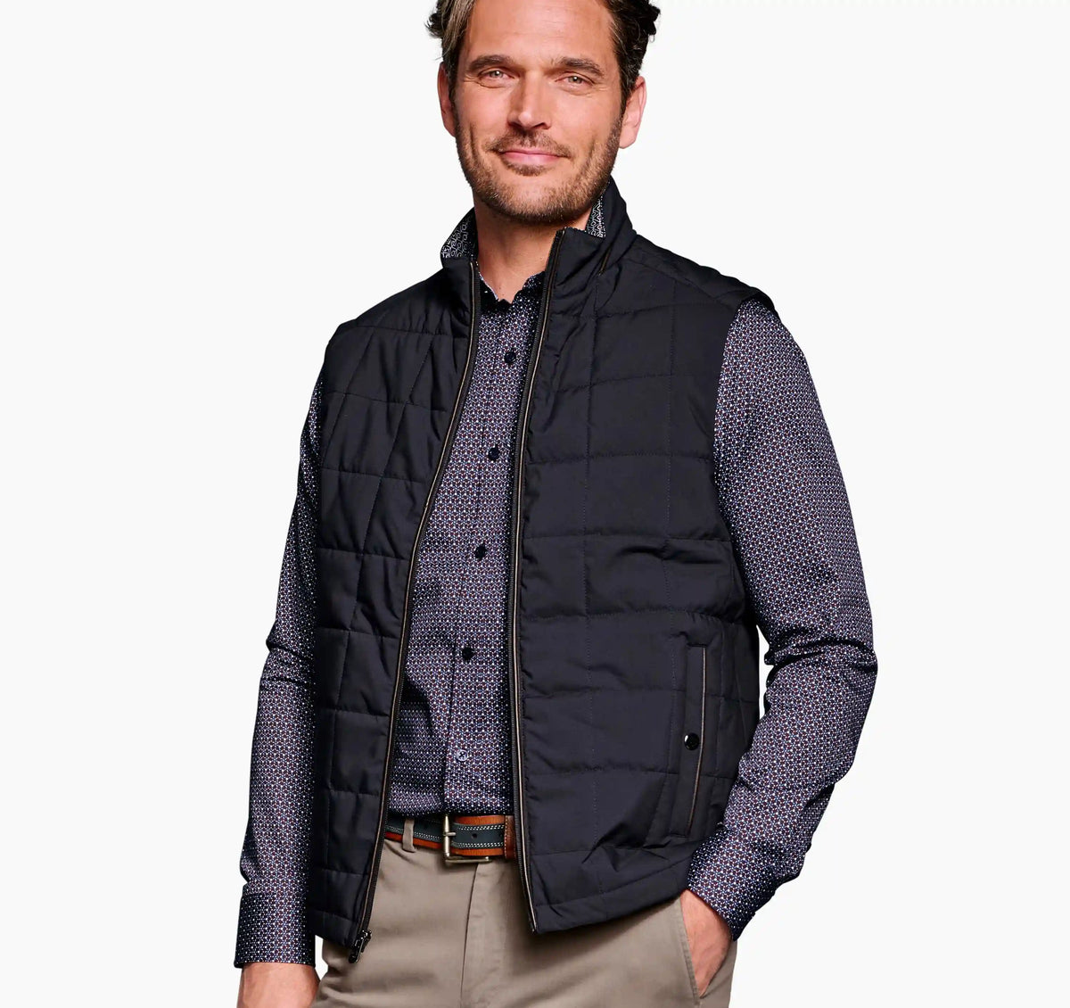 Box Quilted Vest - Navy