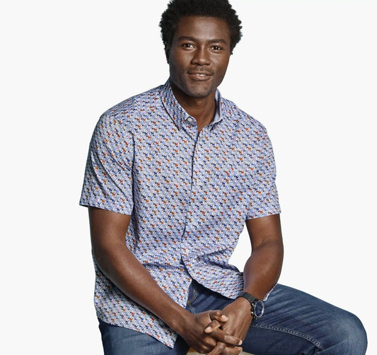 Logan Printed Short-Sleeve Shirt - White Multi Mini Lab
