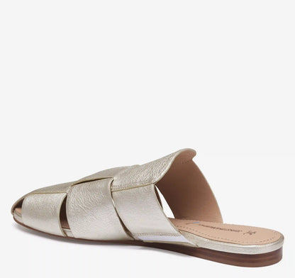 Claire Fisherman Mule - Platinum Metallic Italian Sheepskin