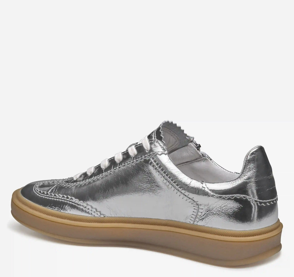 Ashley Side-Zip Lace-Up - Silver Metallic Sheepskin