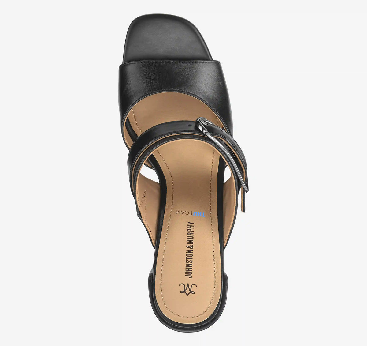 Everly Buckle Slide - Black Calfskin