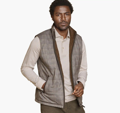 Upton Reversible Vest - Light Brown/Brown Plaid