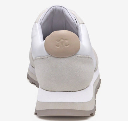 Piper T-Toe Lace-Up - White Nappa Leather/Suede