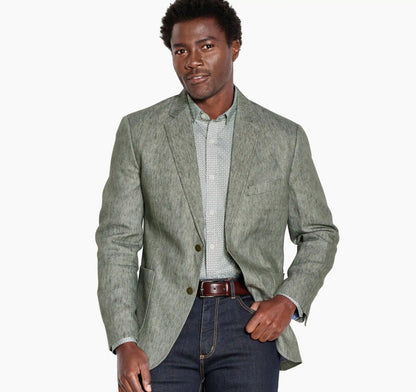 Conley Blazer - Sage Washed Linen-Blend