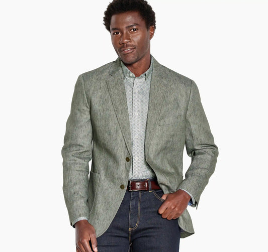 Conley Blazer - Sage Washed Linen-Blend