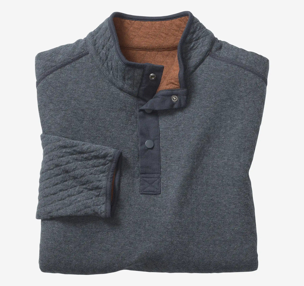 Reversible Quarter-Snap - Rust/Navy Heather