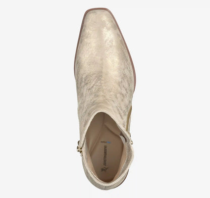 Kalista Double-Zip Bootie - Gold Metallic Kid Suede