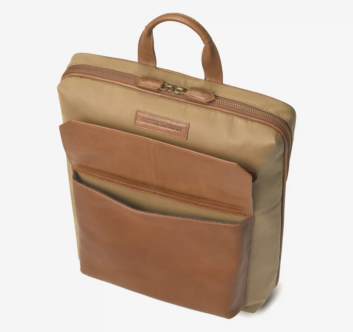 Rhodes Commuter Backpack - Camel Antique Cotton/Tan Full Grain