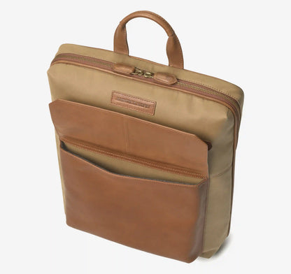 Rhodes Commuter Backpack - Camel Antique Cotton/Tan Full Grain