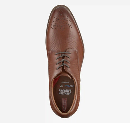 XC+™ Copley Wingtip - Cognac Embossed Waterproof Full Grain Leather