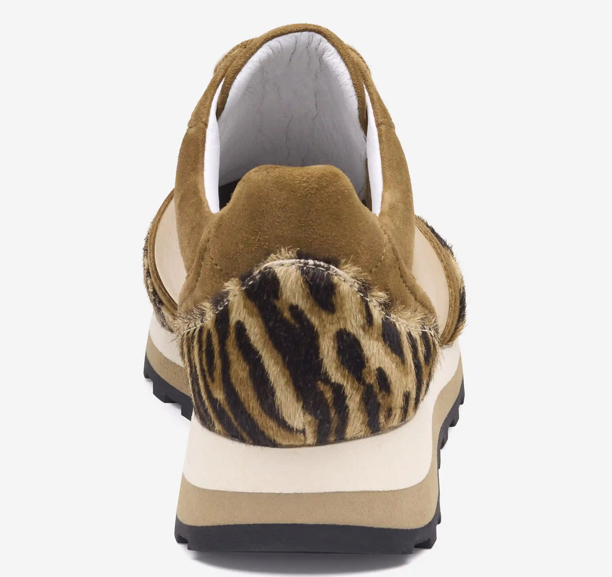 Piper Lace-Up - Sand/Beige Nappa Leather/Brown Zebra-Print Haircalf