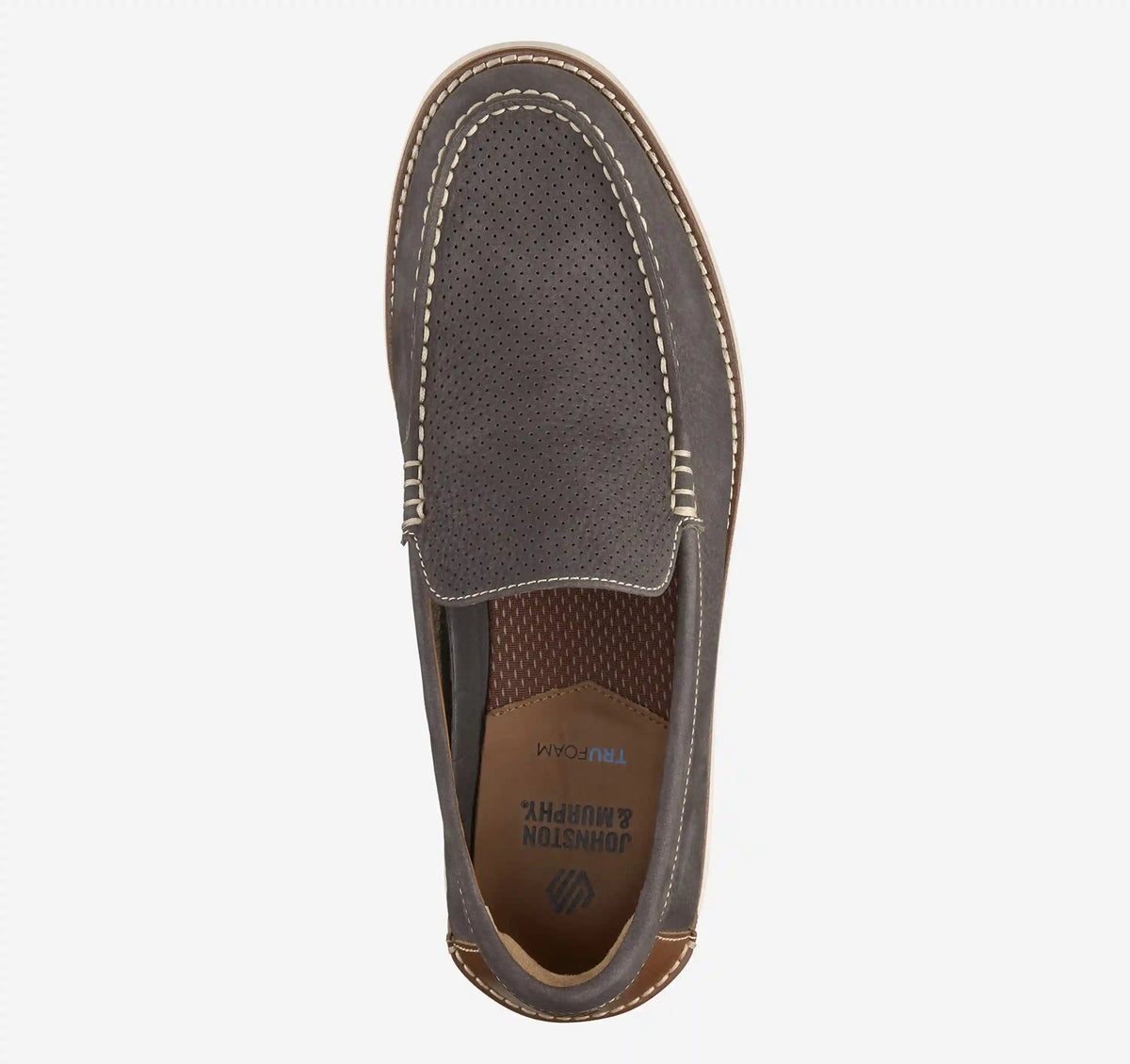 Upton Perfed Venetian Loafer - Charcoal Nubuck