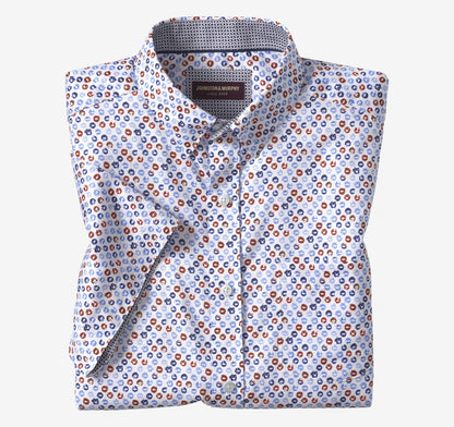 Logan Printed Short-Sleeve Shirt - Blue/Red Ocean Icons