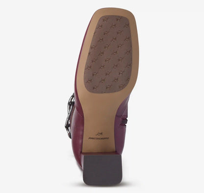 Whitney Chain Bootie - Wine Nappa Leather