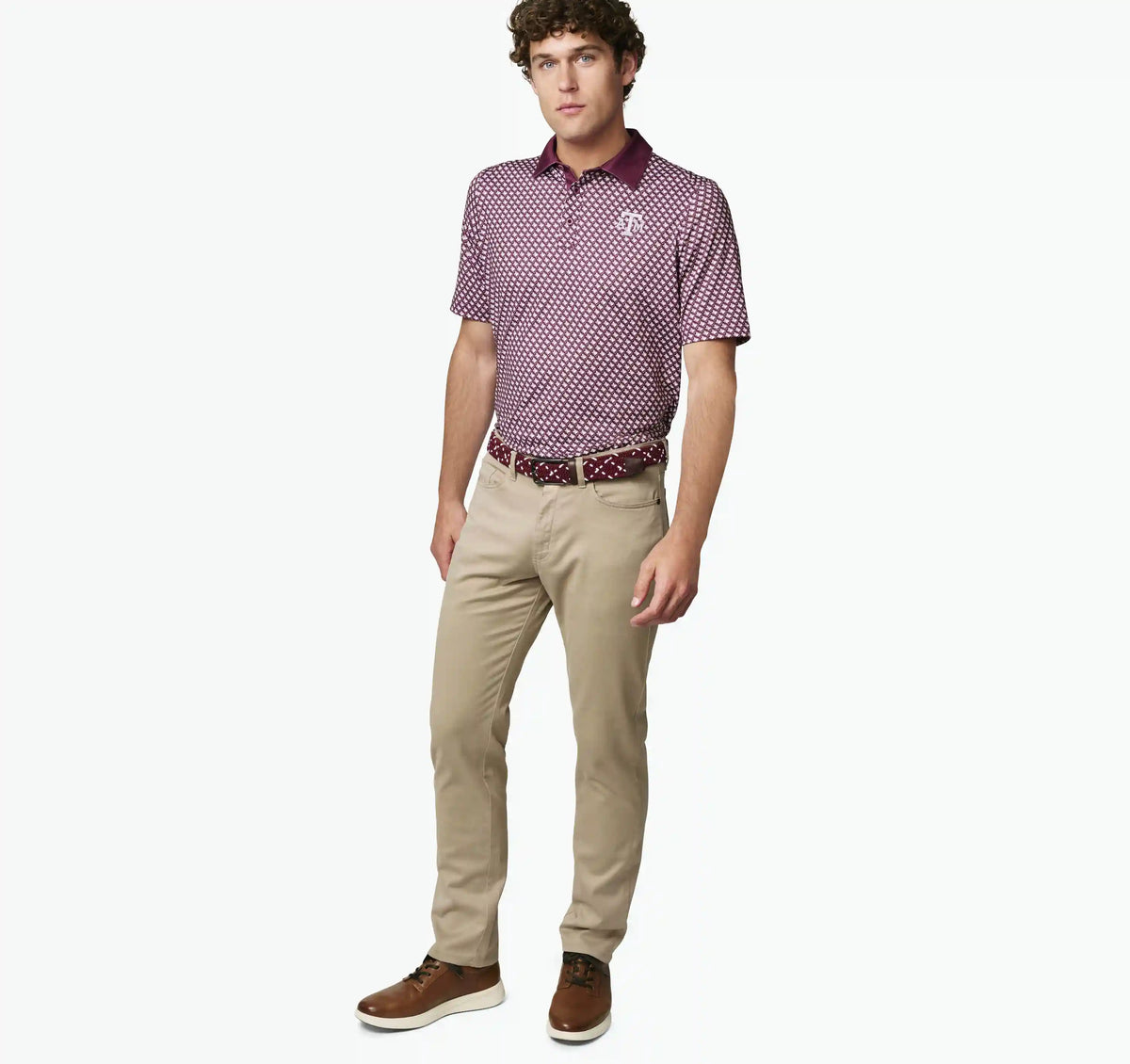 Collegiate XC+™ State Print Polo - Texas A&M - Maroon
