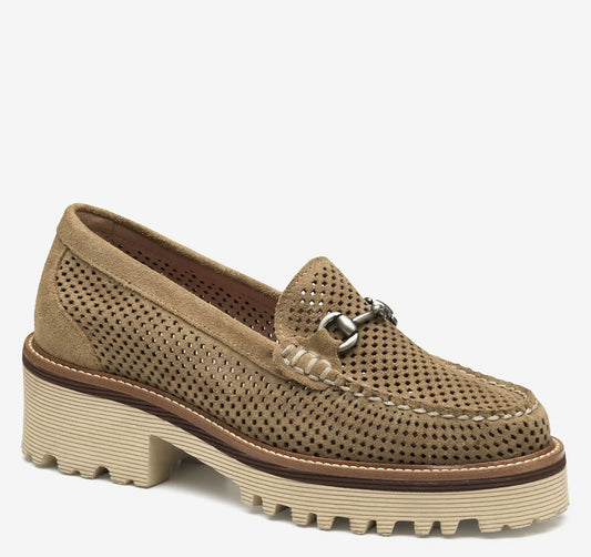 Emmalynn Perfed Bit Loafer - Taupe Suede