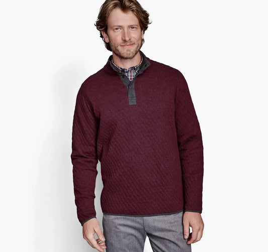 Reversible Quarter-Snap - Red/Charcoal Heather