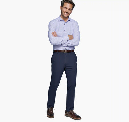 XC+™ Motion Long-Sleeve Dress Knit Shirt - Purple/Navy Dotted Windowpane