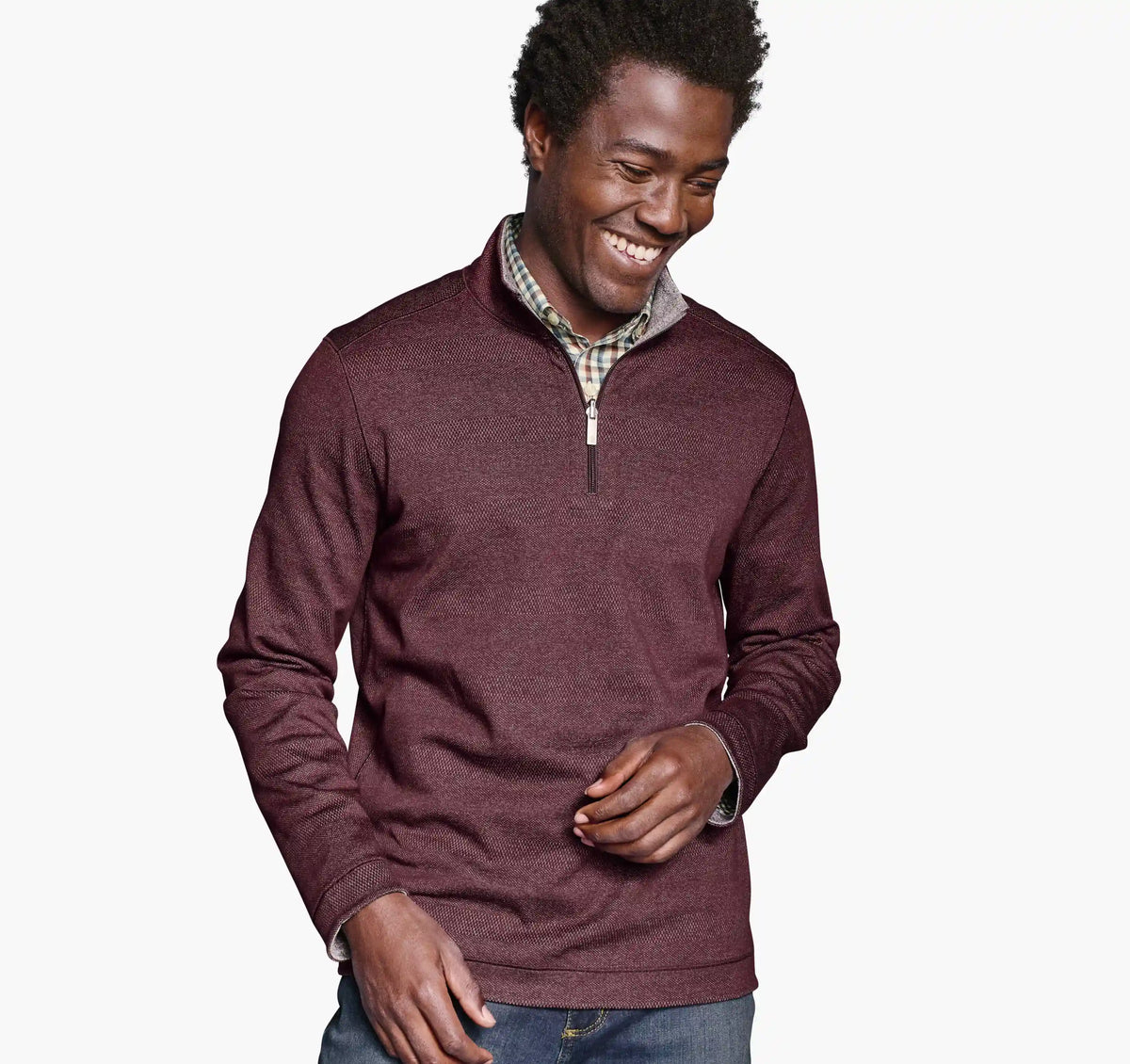 XC+™ Fusion Reversible Quarter-Zip - Burgundy/Charcoal