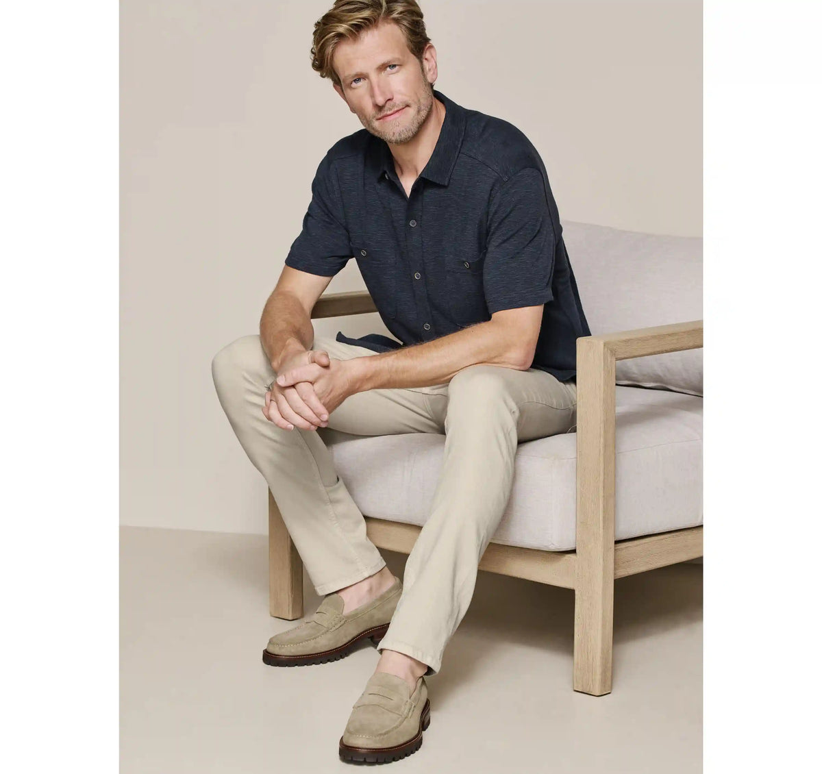 Riley Short-Sleeve Knit Shirt - Navy
