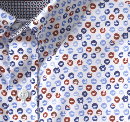 Logan Printed Short-Sleeve Shirt - Blue/Red Ocean Icons