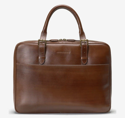 Whitmore Hand-Painted Briefcase - Brown