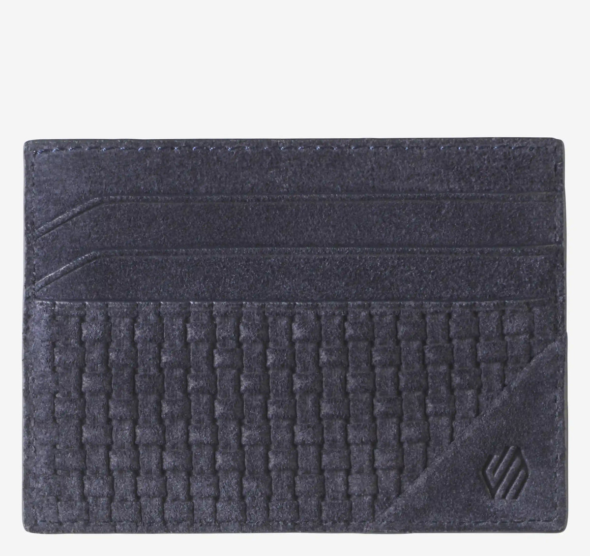 Suede Basketweave Weekender Wallet - Navy